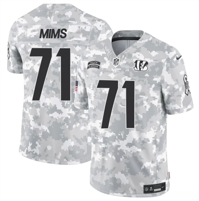 Men's Cincinnati Bengals #71 Amarius Mims Arctic Camo 2024 F.U.S.E. Salute to Service Limited Football Stitched Jersey